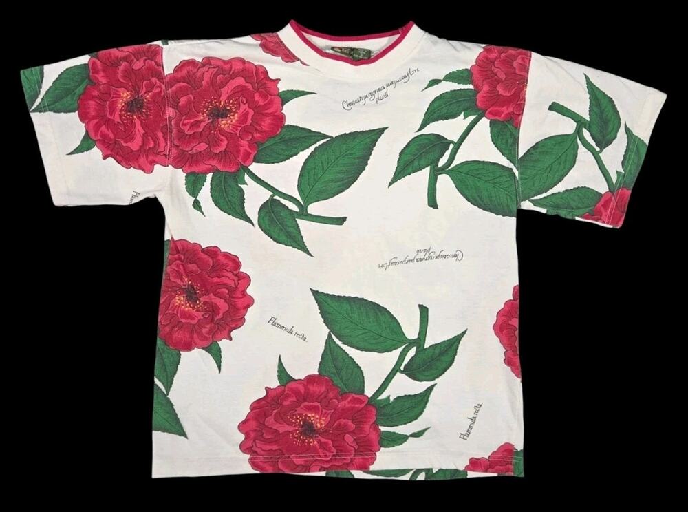 80s Outback Red Floral Shirt Tropical Streetwear Vintage The Limited Adult Small